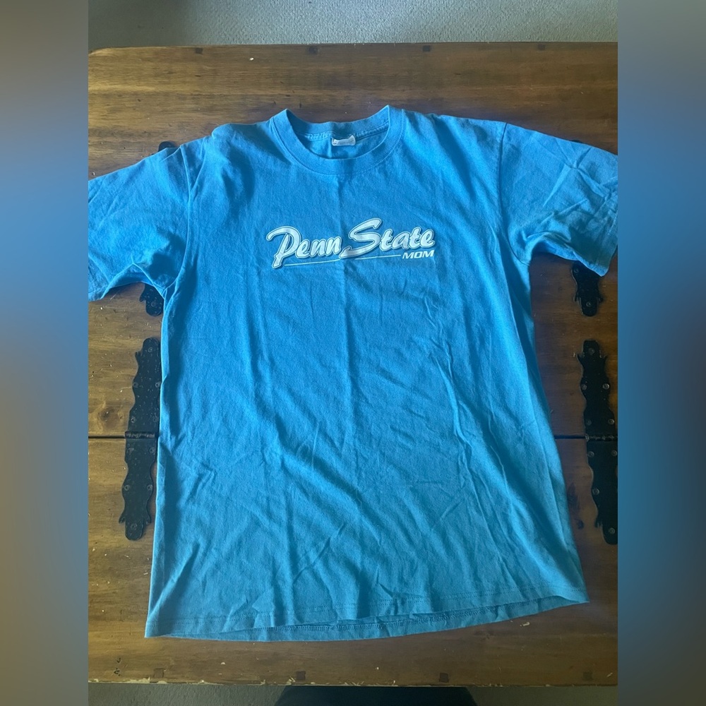 Vintage 80s 90s MJ Soffe Co. Penn State Mom Tee Shirt Blue Large L Made USA